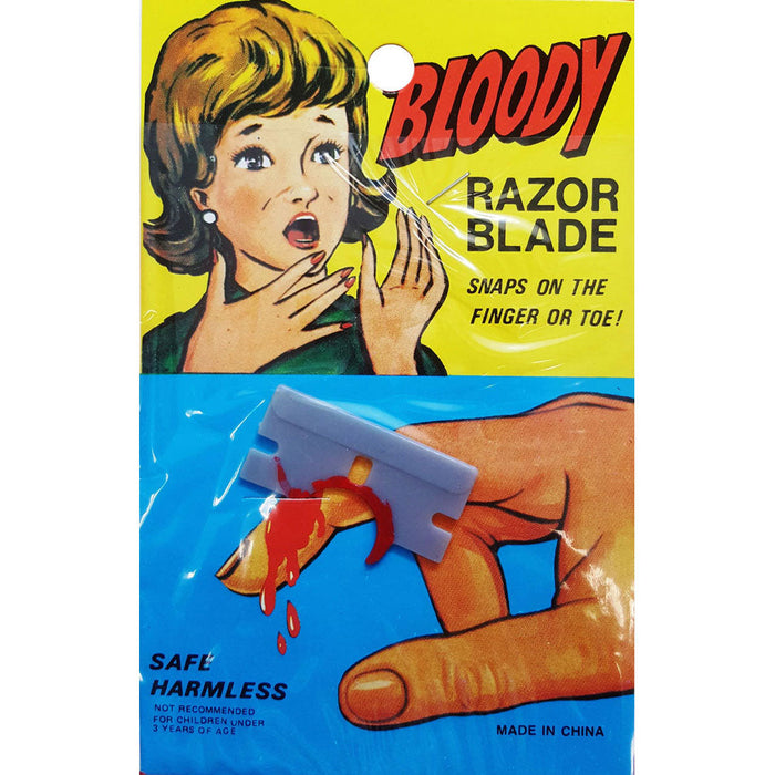Bloody Razor Blade through Finger - Pack of 12