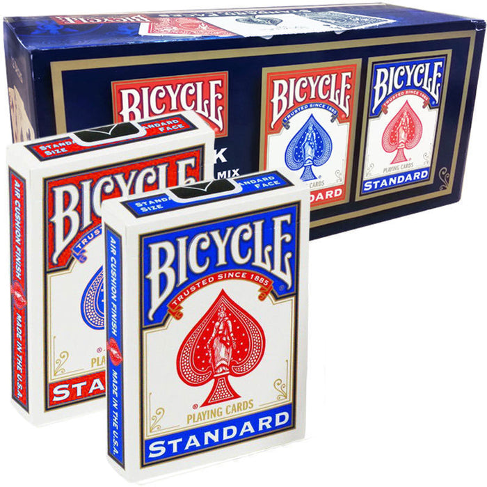 Bicycle Poker Standard Index Deck #808 - 6 Blue 6 Red - Pack of 12