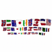 Production string of flags - 11 flags on white background