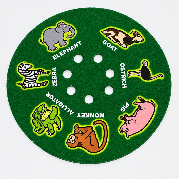 Animal Hunter MS animal illustration on green circular disc