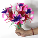 Production Flower Bouquet Deluxe - 6 Flowers on white background