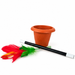 Flower from Wand in Pot magic prop with flower, wand and pot