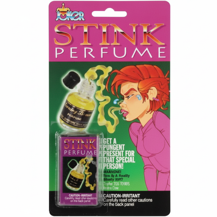 Stink Perfume Carded package on a clean white background