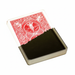 Glass Card Deck with crisp clear plastic block and card on a white background