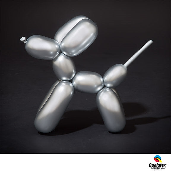 Qualatex Chrome Silver Twisting Balloons 260Q Bag of 100
