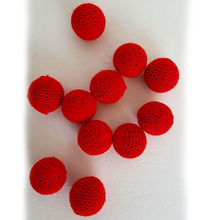 Crocheted Balls Wool over Plastic 1" - Pack of 12