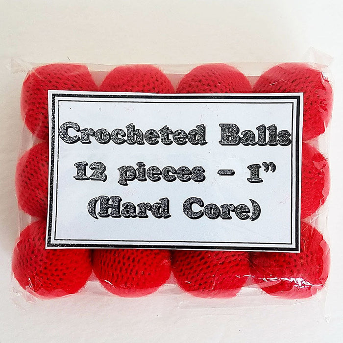 Crocheted Balls Wool over Plastic 1" - Pack of 12